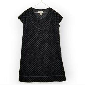 Cherokee corduroy Sheath dress tonal black gray print girl's L 10/12 Holiday